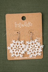 Erstwilder - Snowflake Ripple oorbellen in wit 2