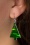 Christmas Tree Stripe Drop Earrings in Green