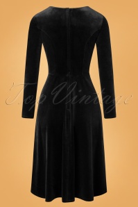 Banned Retro - 50s A Royal Evening Velvet Swing Dress in Black 2