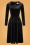 50s A Royal Evening Velvet Swing Dress in Black