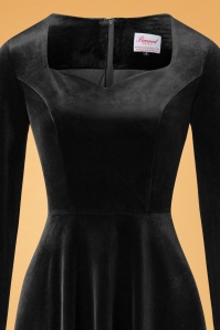 Banned Retro - A royal evening fluwelen swing jurk in zwart 4