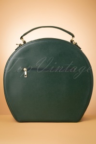 Collectif Clothing - 50s Alexandra Leaf Check Travel Bag in Green 5