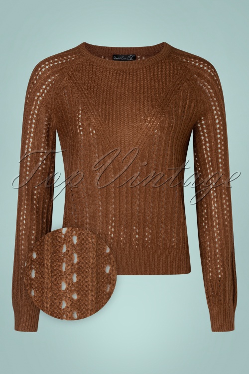 Smashed Lemon - 70s Xenia Sweater in Brown 2