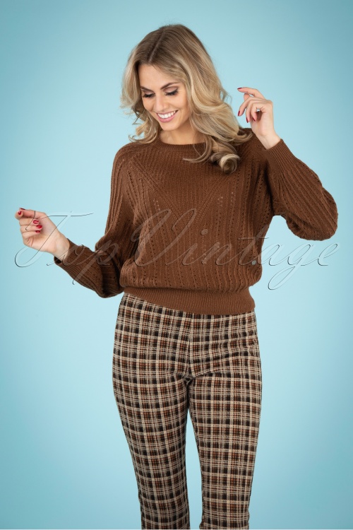 Smashed Lemon - 70s Xenia Sweater in Brown
