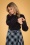 Bella Balloon Sleeve Sweater Années 60 en Noir