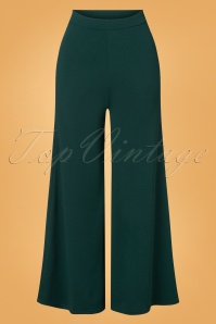 Vintage Chic for Topvintage - Vicky Wide Trousers Années 70 en Vert Sapin