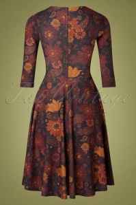Vintage Chic for Topvintage - Deleila Floral Swing Kleid in Schwarz 4