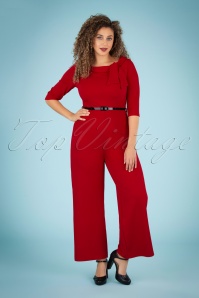 Vintage Chic for Topvintage - Shany Jumpsuit in tiefem Rot