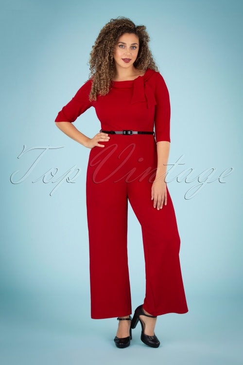 Vintage Chic for Topvintage - Shany Jumpsuit Années 50 en Rouge Profond