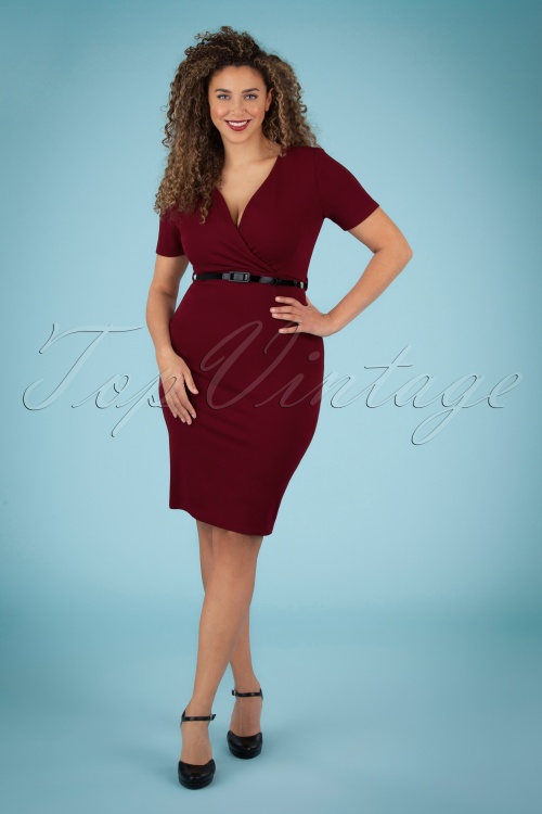 Vintage Chic for Topvintage - 50s Demi Pencil Dress in Wine