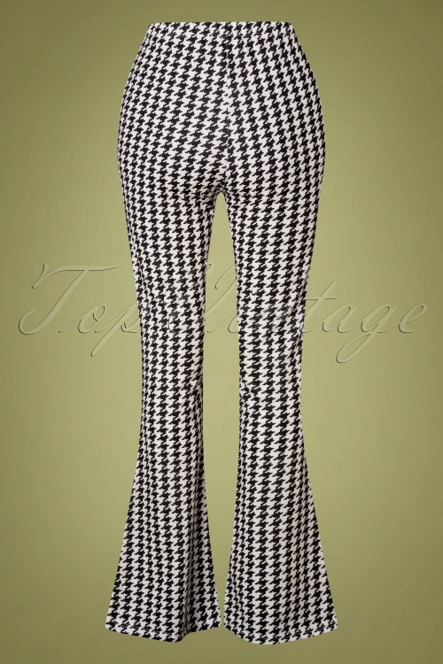 20to - 60s Hailey Houndstooth Flair Pants in Black 2
