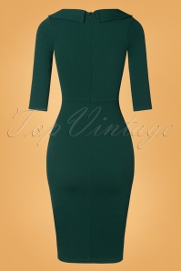 Vintage Chic for Topvintage - 50s Kiona Pencil Dress in Forest Green 3