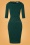 Kiona Pencil Dress Années 50 en Vert Sapin
