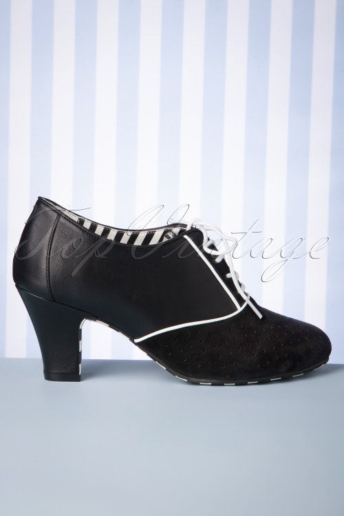 Lola Ramona - Ava Signature Leather Shoe Booties Années 50 en Noir 3