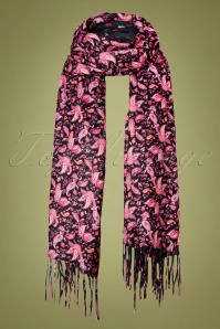 Smashed Lemon - Patrice Scarf in Black and Fuchsia Pink