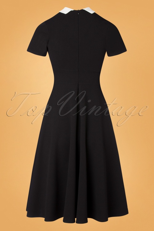 Vintage Chic for Topvintage - Sandy swing jurk in zwart en wit 3