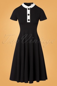 Vintage Chic for Topvintage - Sandy Swing Kleid in Schwarz und Weiß