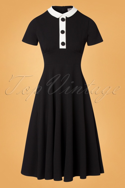 Vintage Chic for Topvintage - Sandy Swing Kleid in Schwarz und Weiß