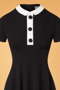 Vintage Chic for Topvintage - Sandy swing jurk in zwart en wit 2