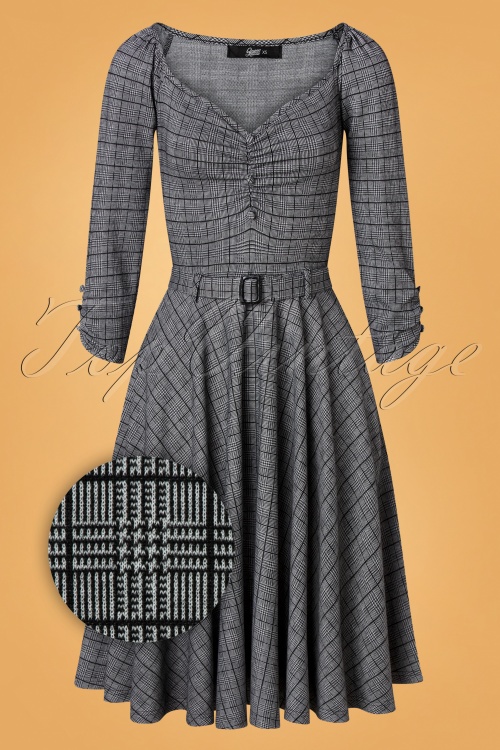 Queen Kerosin - 50s TT Check Swing Dress in Black and White