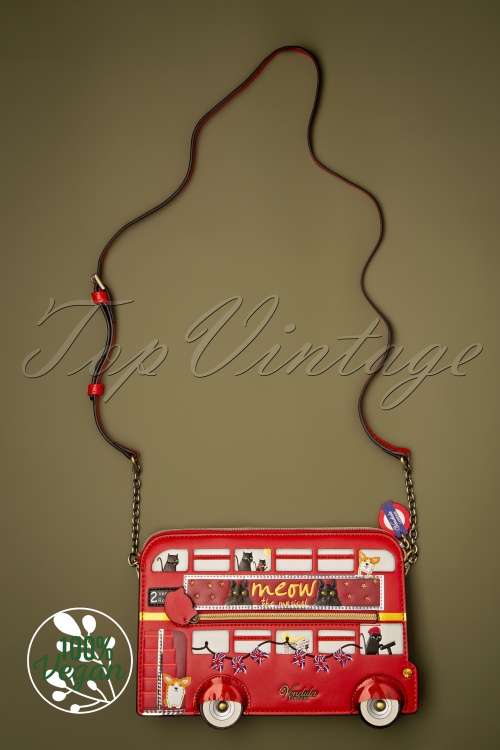 Vendula - London Cats en Corgis Bus buideltas in rood 2