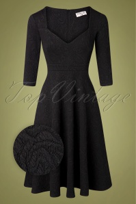 TopVintage Damen Kleidung Kleider Retrokleider 60s Jemma Erigeron Meadow Dress in Wine 