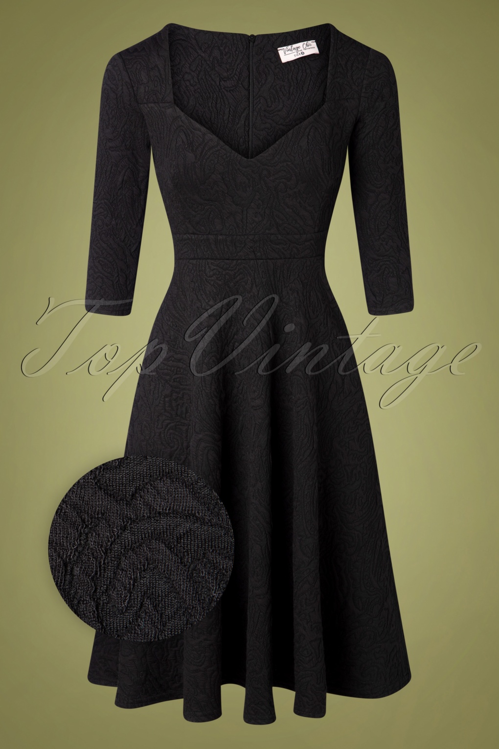 TopVintage exclusive ~ 60s Sandra Swing Dress in Black TopVintage Damen Kleidung Kleider Retrokleider 