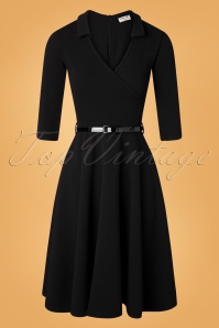 50s Kitty Flare Dress in Black TopVintage Damen Kleidung Kleider Retrokleider 