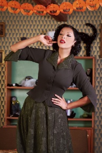Miss Candyfloss - 50s Nao Juniper Blazer in Olive 2