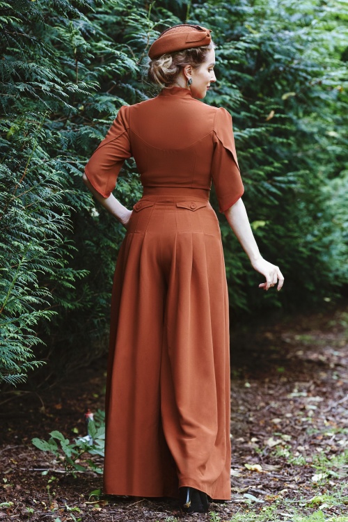 Miss Candyfloss - 50s Janie Amber Signature Jumpsuit in Brick 4