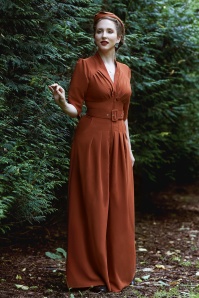 Miss Candyfloss - Janie Amber signature jumpsuit in baksteenrood 3