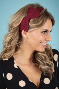 Banned Retro -  50s Dionne Bow Head Band in Burgundy
