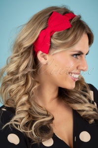 Banned Retro - Dionne Bow Head Band in Lippenstiftrot