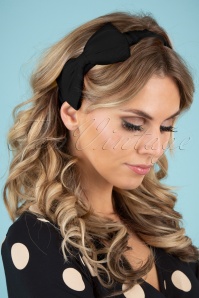 Banned Retro -  50s Dionne Bow Head Band in Black