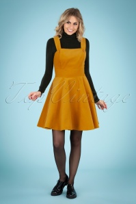 Bunny - 60s Wonder Years Pinafore Dress in Mustard