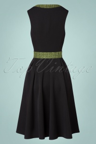 Miss Candyfloss - Idriya Lou Vest Style Swing Dress Années 50 en Noir 4