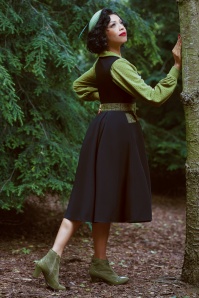 Miss Candyfloss - 50s Idriya Lou Vest Style Swing Dress in Black 2