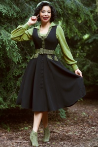 Miss Candyfloss - Idriya Lou Vest Style Swing Kleid in Schwarz