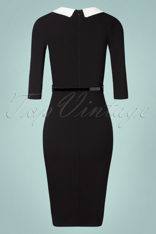 Vintage Chic for Topvintage - Caroline pencil jurk in zwart 3