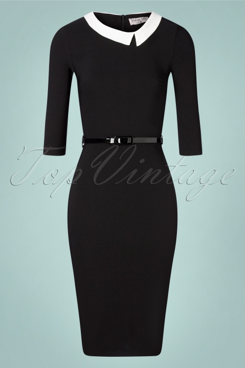 Vintage Chic for Topvintage - Caroline pencil jurk in zwart