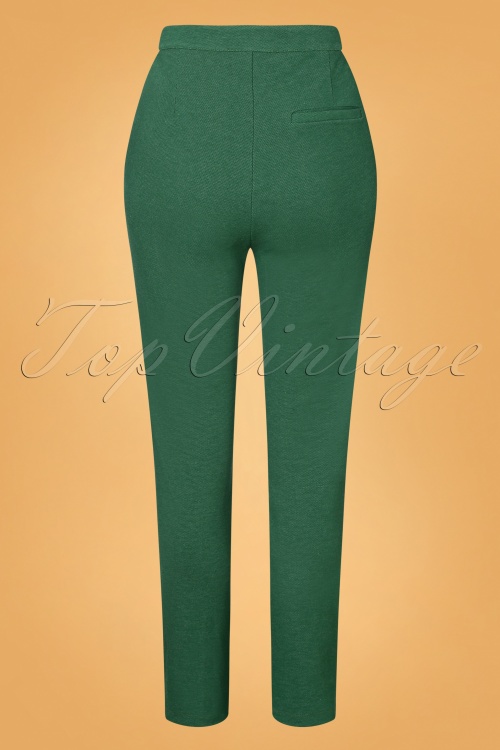 Who's That Girl - Heike Denim Trousers Années 60 en Vert Bouteille 2