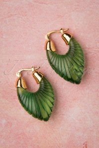 Topvintage Boutique Collection - 50s Agatha Earrings in Gold and Green