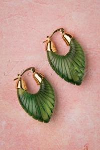 Topvintage Boutique Collection - 50s Agatha Earrings in Gold and Green 2