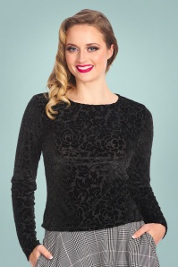 Banned Retro - 50s Evening Rose Top in Black 4