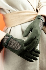 Powder - 40s Genevive Gloves in Olive Green