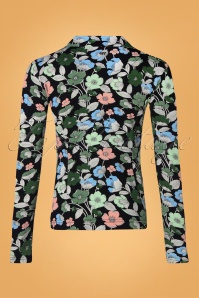 4FunkyFlavours - 70s Let's Get With The Beat Blouse in Black and Green 2