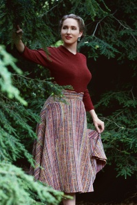 Vintage Chic for Topvintage - Robe longue fleurie à encolure asymétrique Olga en bleu