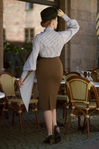Miss Candyfloss - 50s Danna Kalea Wiggle Skirt in Caramel   3