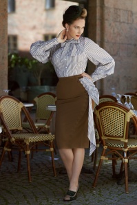 Miss Candyfloss - 50s Danna Kalea Wiggle Skirt in Caramel  