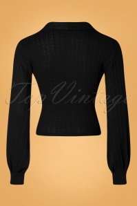 Miss Candyfloss - TopVintage exclusive ~ 50s Sahara Dora Soft Knitted Top in Black 2